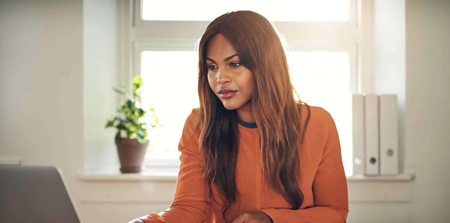woman working on computer